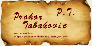 Prohor Tabaković vizit kartica